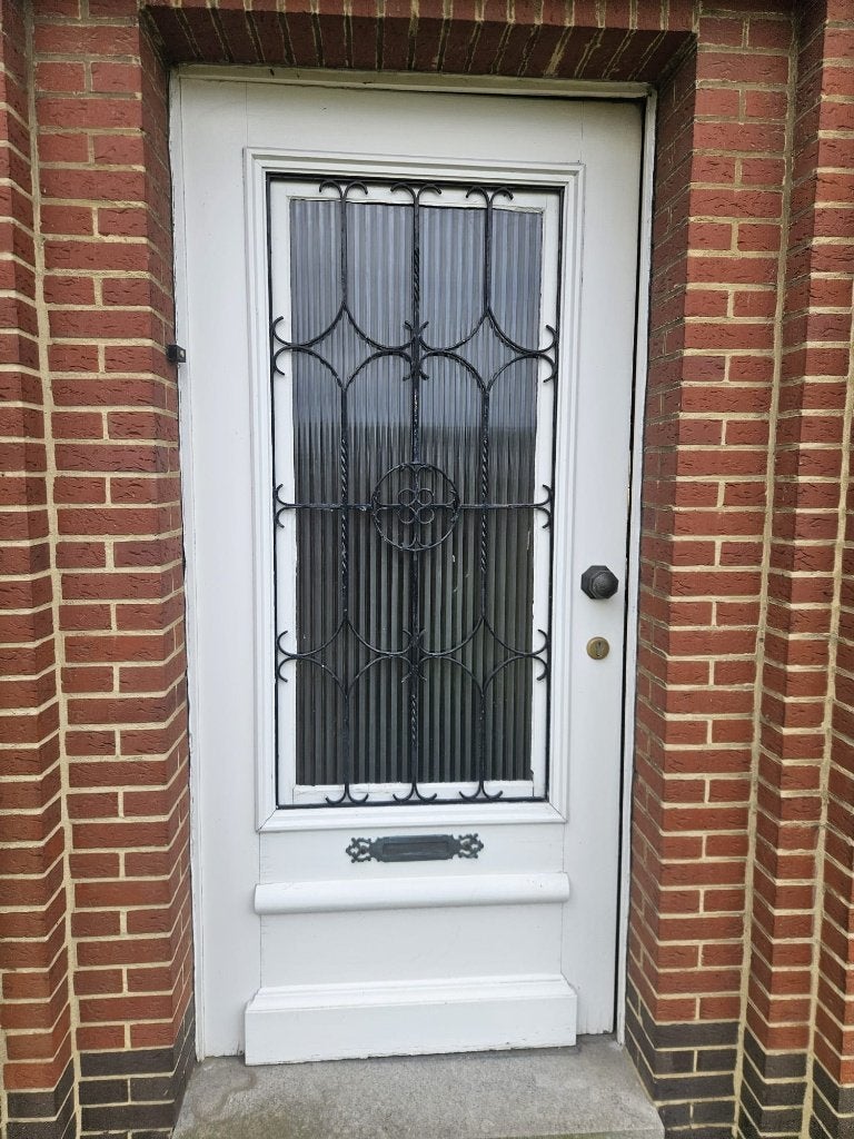 Voordeur met glas en sierijzer – 98 x 212 cm, Ophalen, Gebruikt, 80 tot 100 cm, Buitendeur