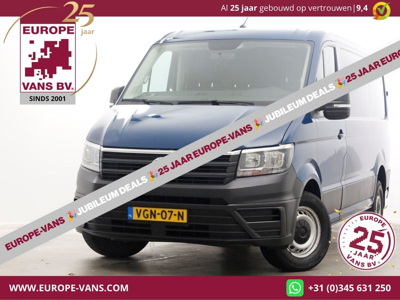 Volkswagen Crafter 35 2.0 TDI 177pk RWD L3H2 (L2H1) Airco/Na, Auto's, Blauw, Bedrijf, Electronic Stability Program (ESP), Onderhoudsboekje