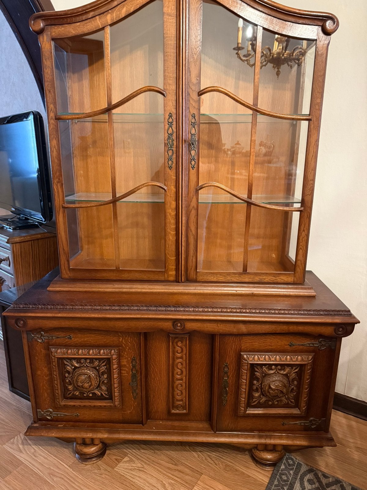 Antieke vitrine kast, Antiek en Kunst, Antiek | Meubels | Kasten, Ophalen
