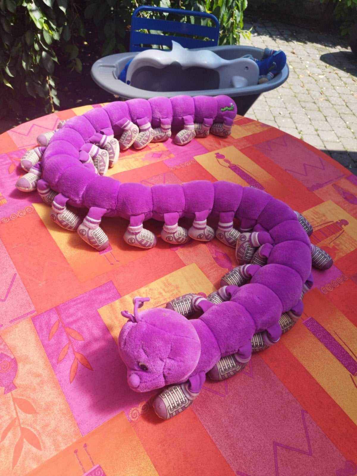 Peluche Chenille violette vintage, Enlèvement