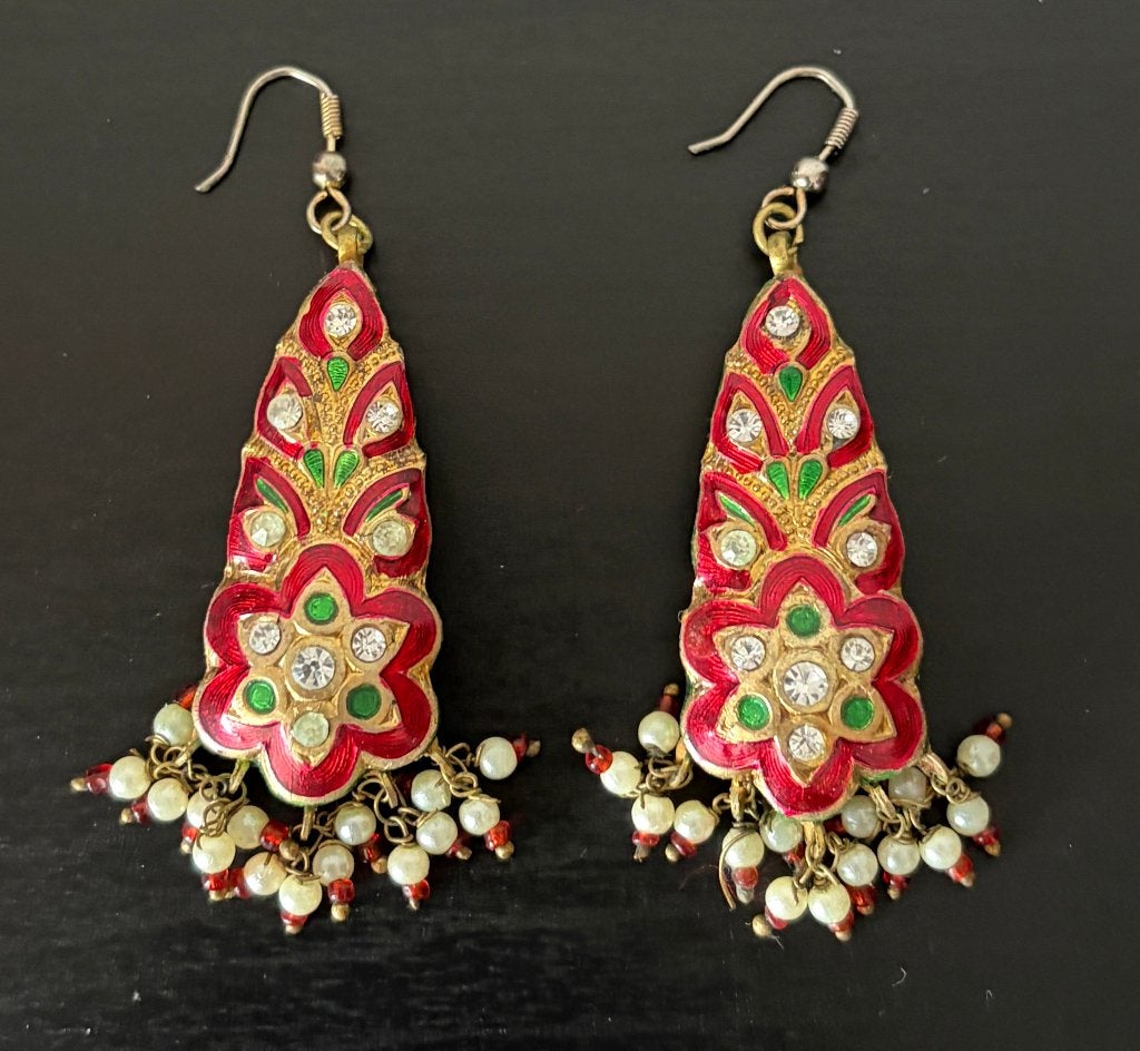 Paire de Boucles d'Oreilles Réversible Vintage 1970, Bijoux, Sacs & Beauté, Bijoux anciens, Enlèvement ou Envoi, Autres matériaux