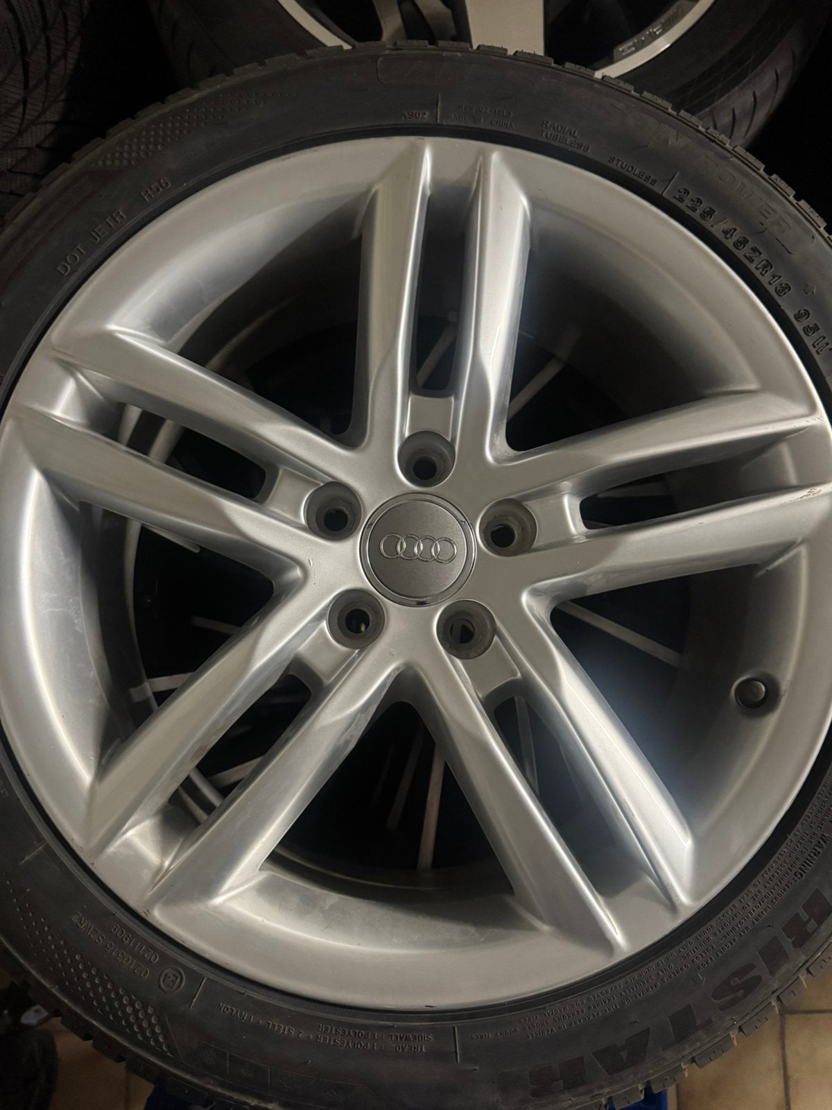 4 jantes Audi 18” 5x112 ET39 + pneus 225/45 & 245/40 – A4 B9, Enlèvement, 18 pouces, Pneu(s)