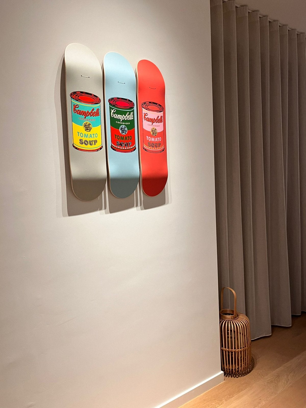 Colored Campbell's Soup set of 3 skateboard art, Ophalen, Hout, Overig onderwerp, Print
