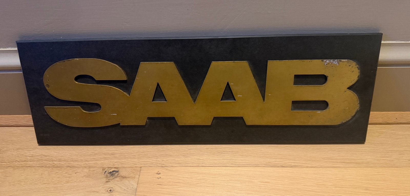 Saab dealerbord, Verzamelen, Ophalen of Verzenden, Zo goed als nieuw, Reclamebord