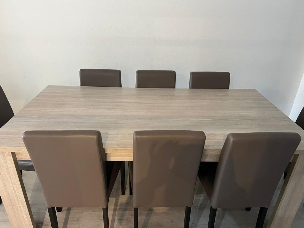 Tafel met stoelen, Huis en Inrichting, Tafels | Eettafels, Ophalen, Zo goed als nieuw, Vijf personen of meer, Vierkant