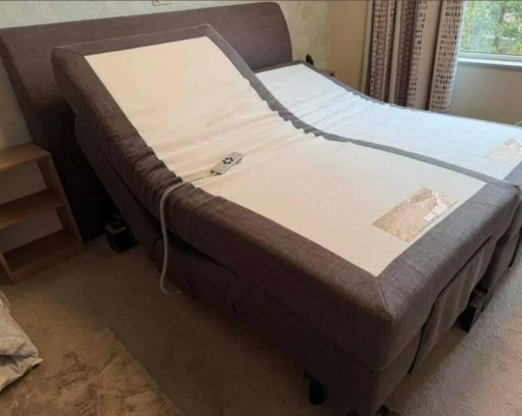 Bezorging is mogelijk 180x200 inzet elektrisch compleet bed, Bruin, Tweepersoons, Ophalen of Verzenden, Zo goed als nieuw