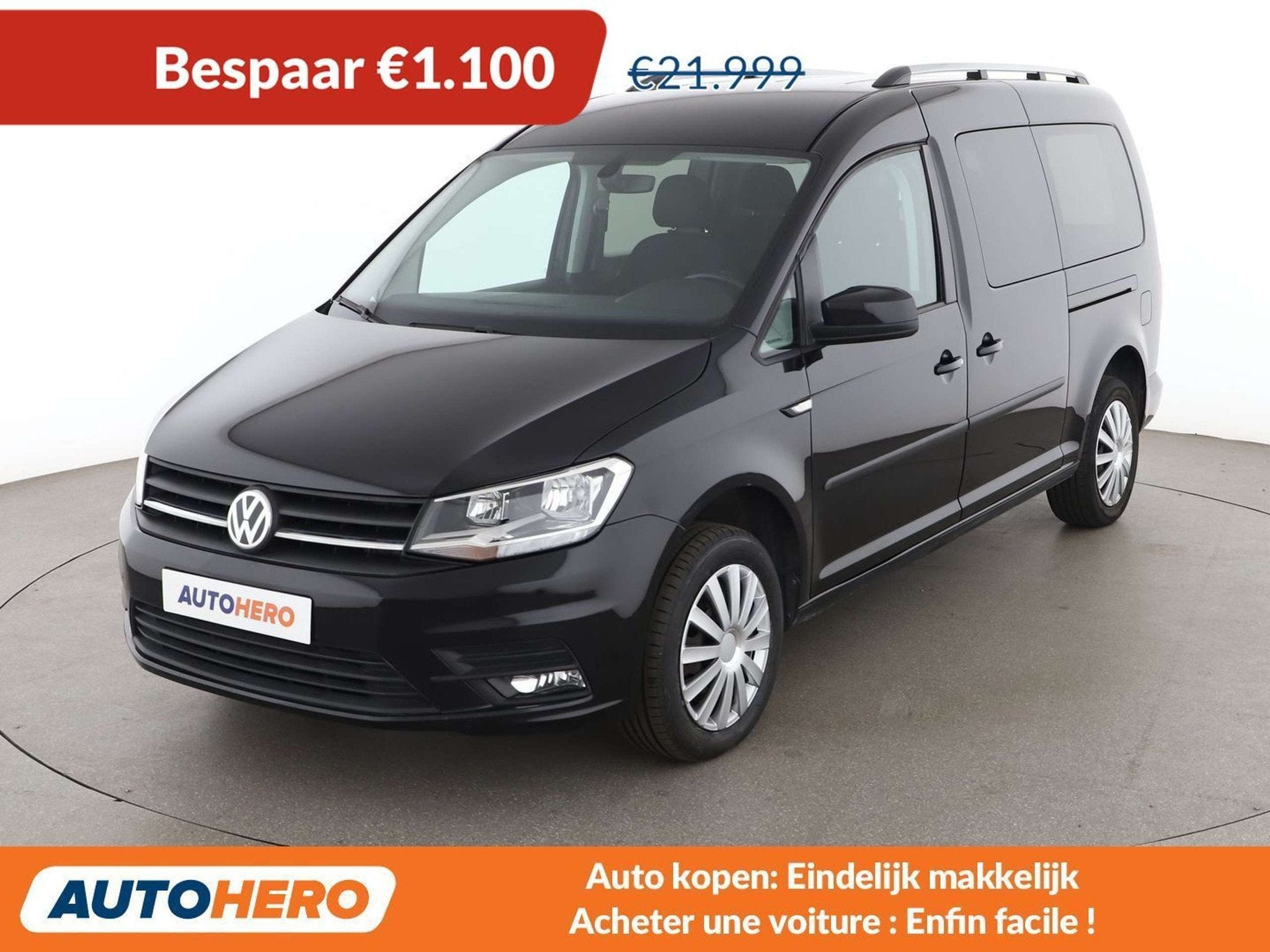 Volkswagen Caddy 1.4 TSI Maxi Trendline BlueMotion Tech, Auto's, Voorwielaandrijving, Stof, Gebruikt, Zwart