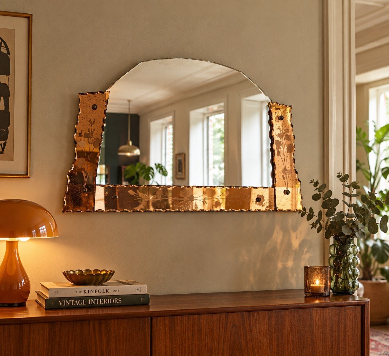 Vintage Art Deco wandspiegel | ca. 1930–1950, Ophalen