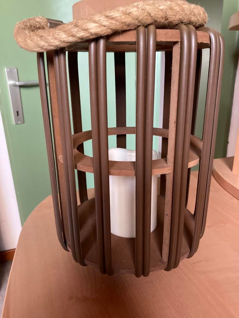 Windlicht, Verzenden, Zo goed als nieuw, Hout