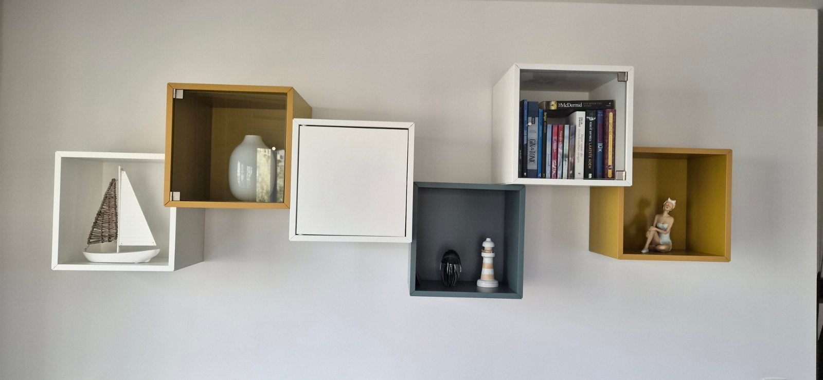 6 wandkasten ikea 35x35x35, Ophalen, Zo goed als nieuw, Overige houtsoorten, Minder dan 100 cm