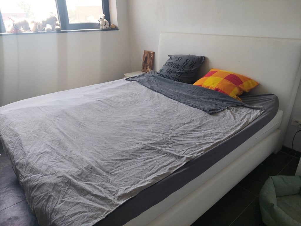boxspring bed, Ophalen, Wit, Tweepersoons, 180 cm