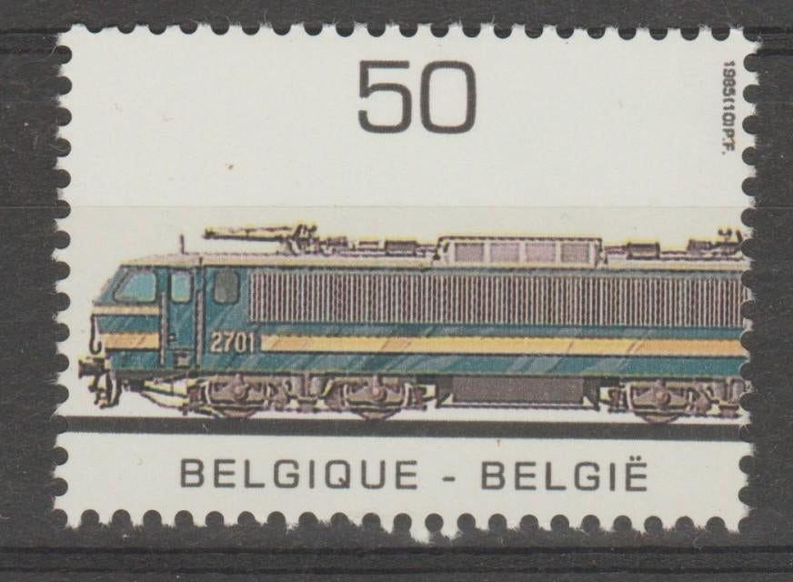 België 1985 Trein - Electrische locomotief type 27  **, Orginele gom, Ophalen of Verzenden, Postfris, Treinen