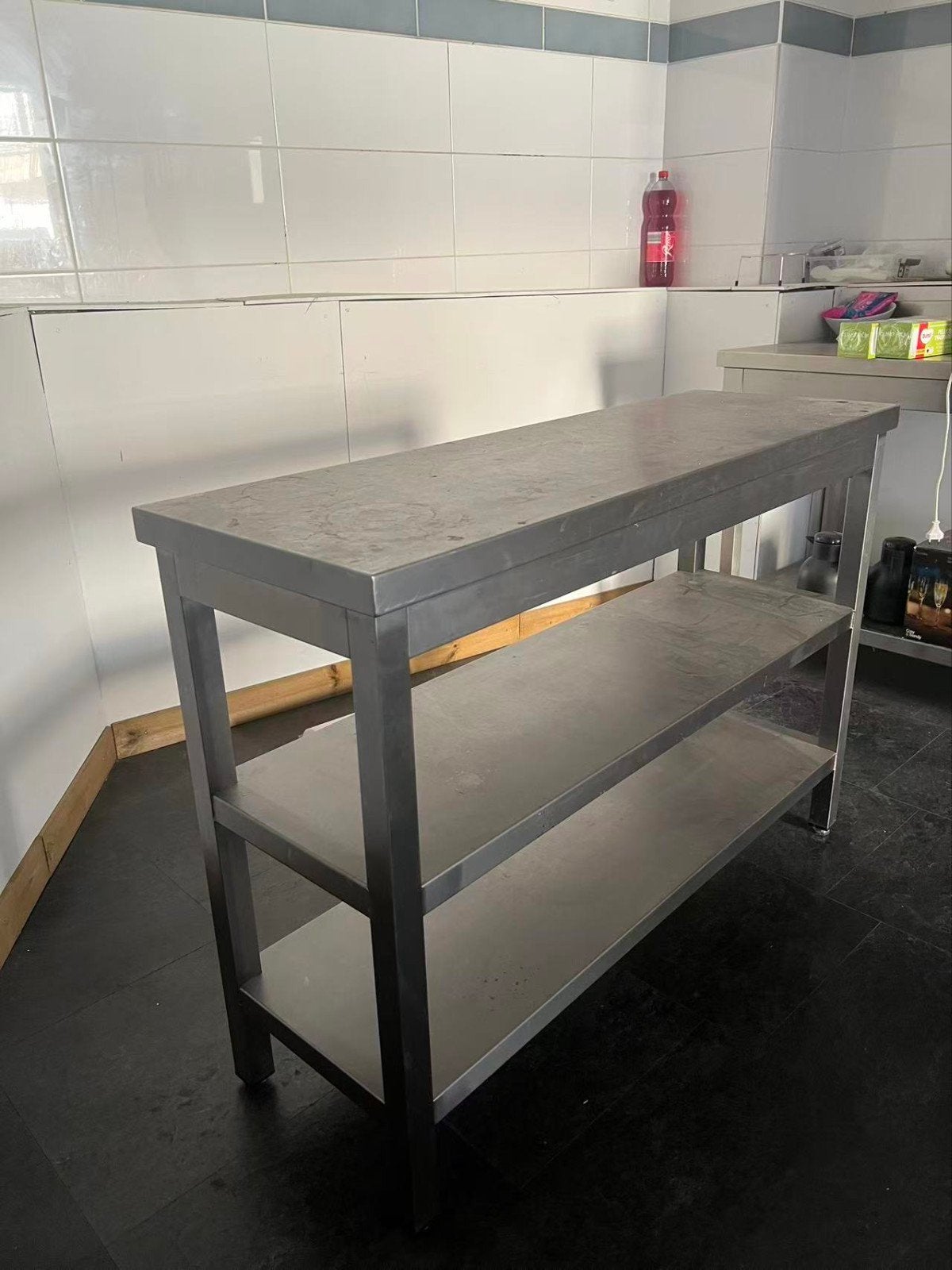 Table de travail professionnelle en inox - 3 niveaux, Bricolage & Construction, Établis