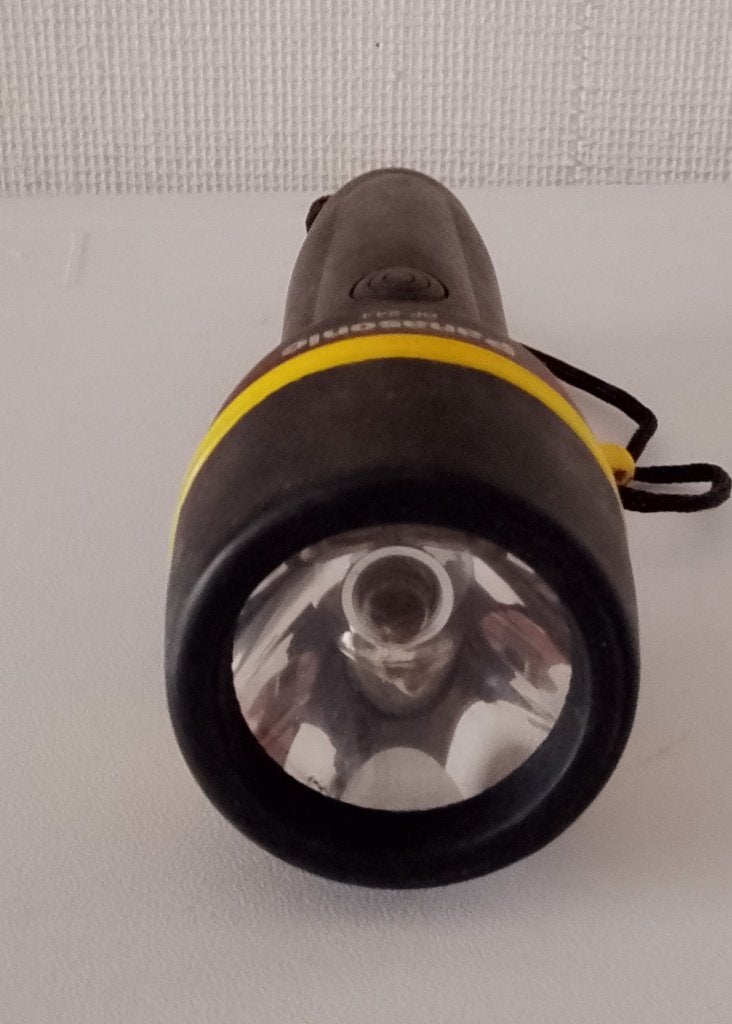 zaklamp / werkzaklamp (lengte 230mm), Caravanes & Camping, Lampes de poche, Enlèvement, Comme neuf, Batterie