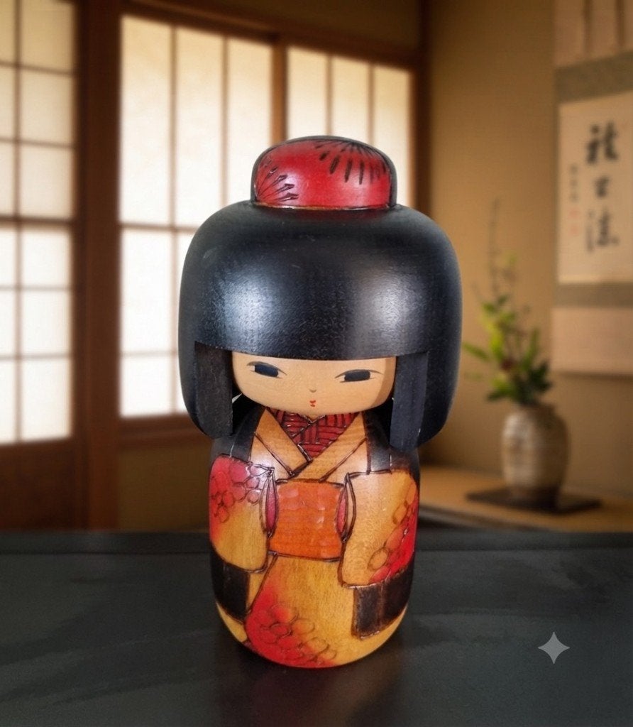 Un magnifique kokeshi printanier de Fumio Tomidokoro, Antiquités & Art, Art | Art non-occidental, Poupée, Japon, Bois, Multicolore