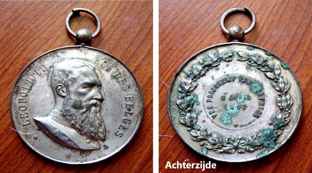 Medaille Veeprijskamp Kortrijk 1900, Postzegels en Munten, Verzenden, Brons