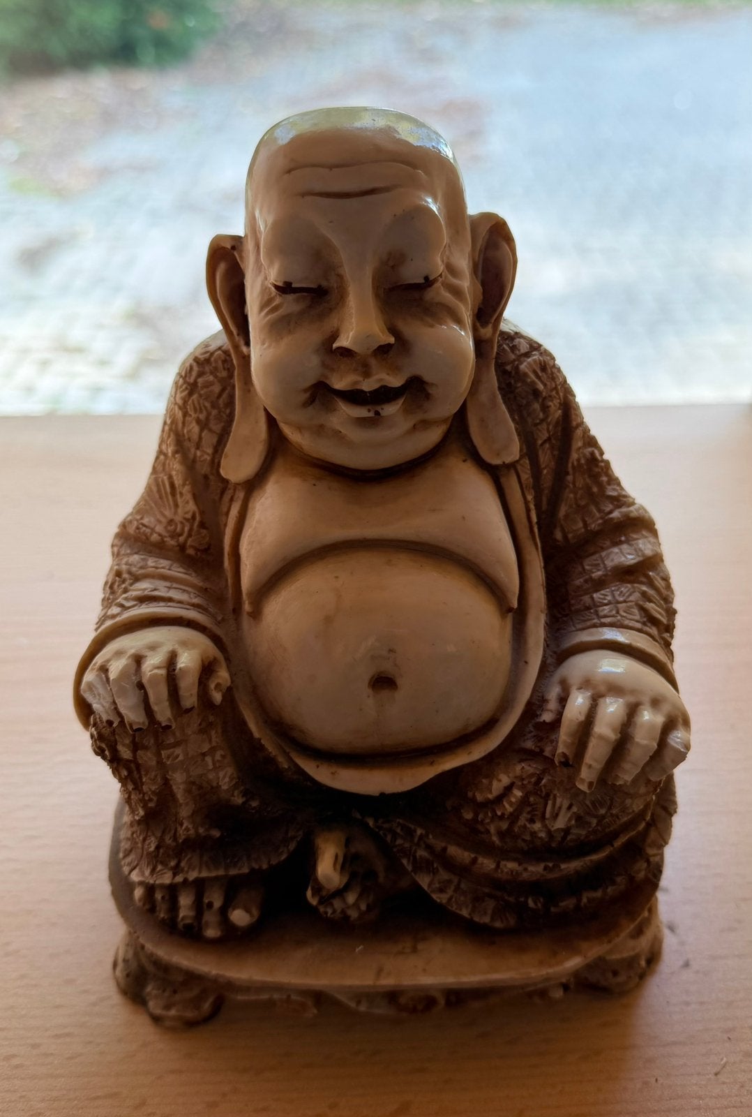 Decoratief Boeddhabeeld / Happy Buddha – rijk gedetailleerd, Huis en Inrichting, Ophalen, Zo goed als nieuw