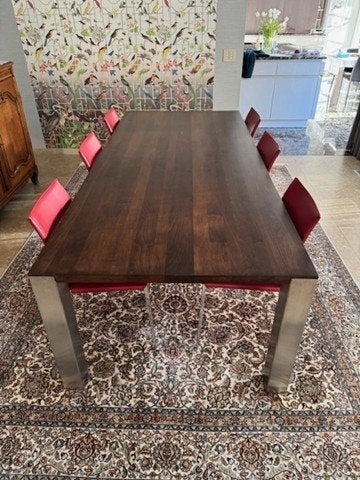 design eettafel (8 personen) - koopje, Ophalen, 100 tot 150 cm, 200 cm of meer, Zo goed als nieuw
