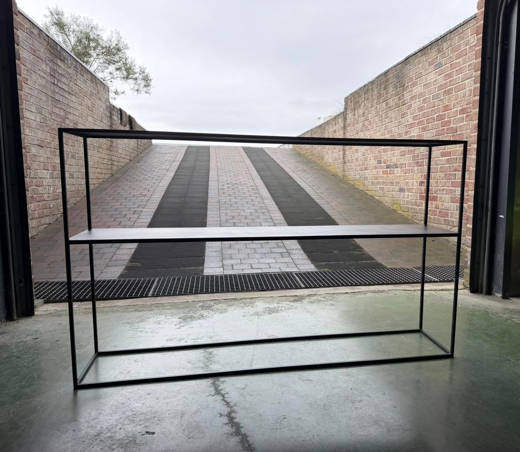 Massieve stalen muurtafel/Preunoptia/industrieel projectstuk, Ophalen, Zo goed als nieuw