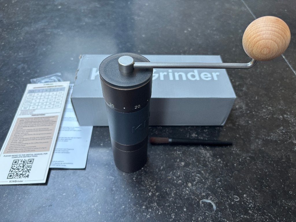 Kingrinder K6 - manuele koffiemolen - burr grinder, Elektronische apparatuur, Koffiemachine-accessoires, Zo goed als nieuw, Koffiemolen