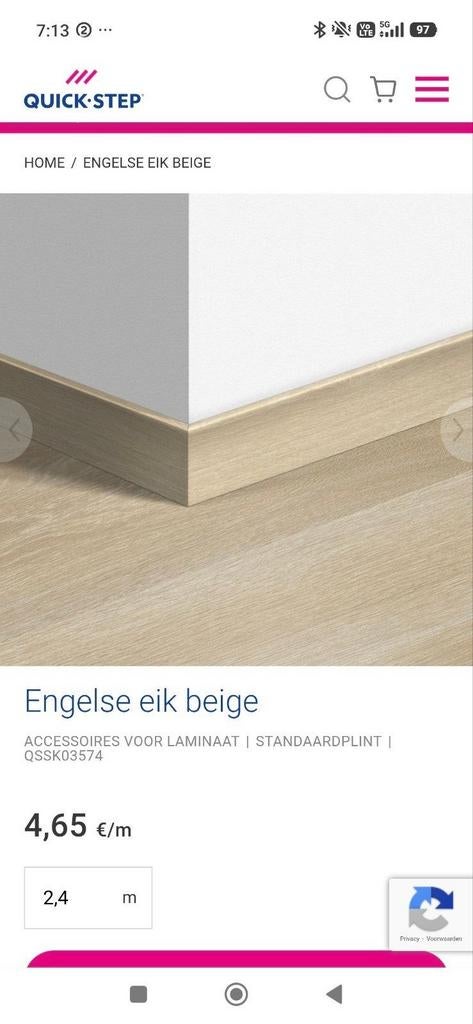 Ongeopend pak plinten Quick-step., Ophalen