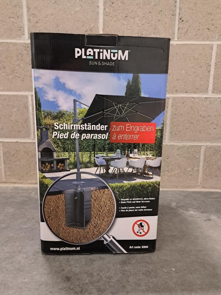 Platinum grondanker voor (zweef) parasol, Tuin en Terras, Ophalen, Verstelbaar, Nieuw, Parasolvoet