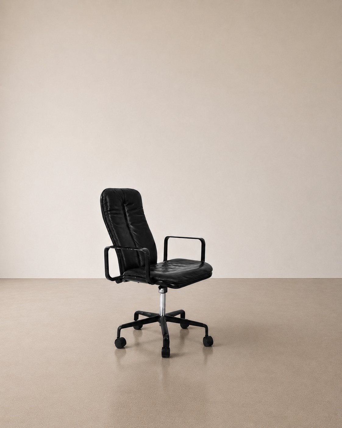 Frederick Scott Supporto Bureaustoel - Vintage Design, Maison & Meubles, Chaises, Utilisé, Une, Cuir, Noir, Enlèvement