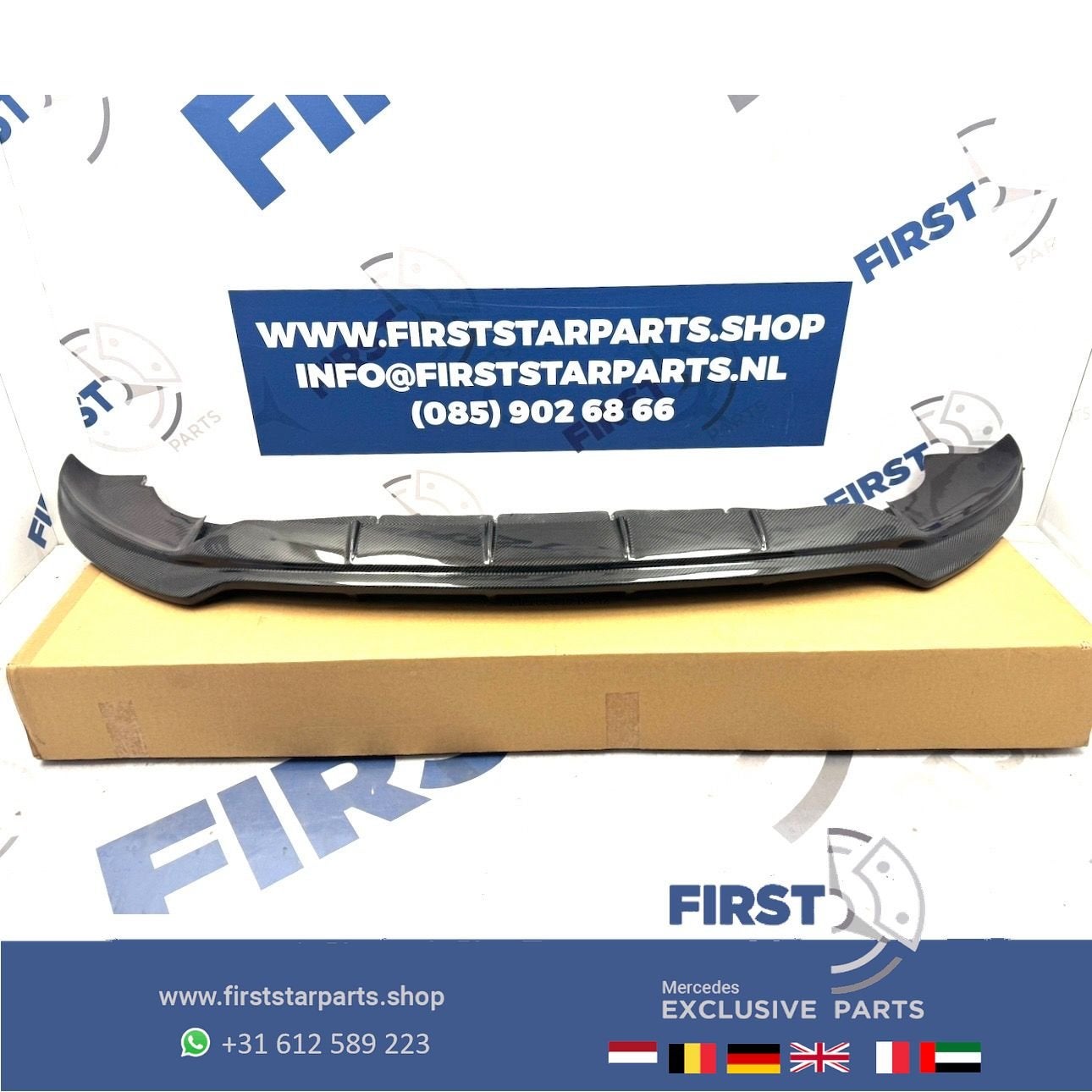 W167 GLE63 AMG CARBON FRONT BUMPER SPOILER GLE63 AMG V167 C1, Auto-onderdelen, Gebruikt, Voor, Ophalen of Verzenden, -