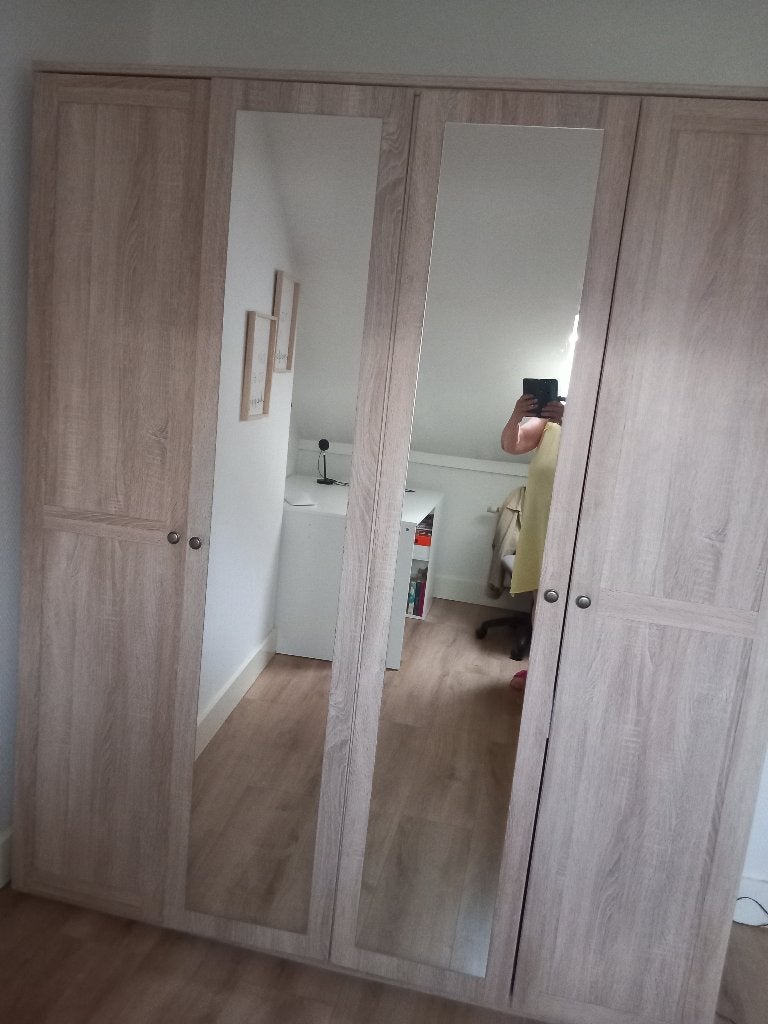 Lit plus garde robe, 140 cm, Brun, Enlèvement, Utilisé