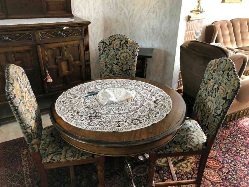 Tafel en stoelen, Huis en Inrichting, Ophalen, Gebruikt, Vier personen, Rond