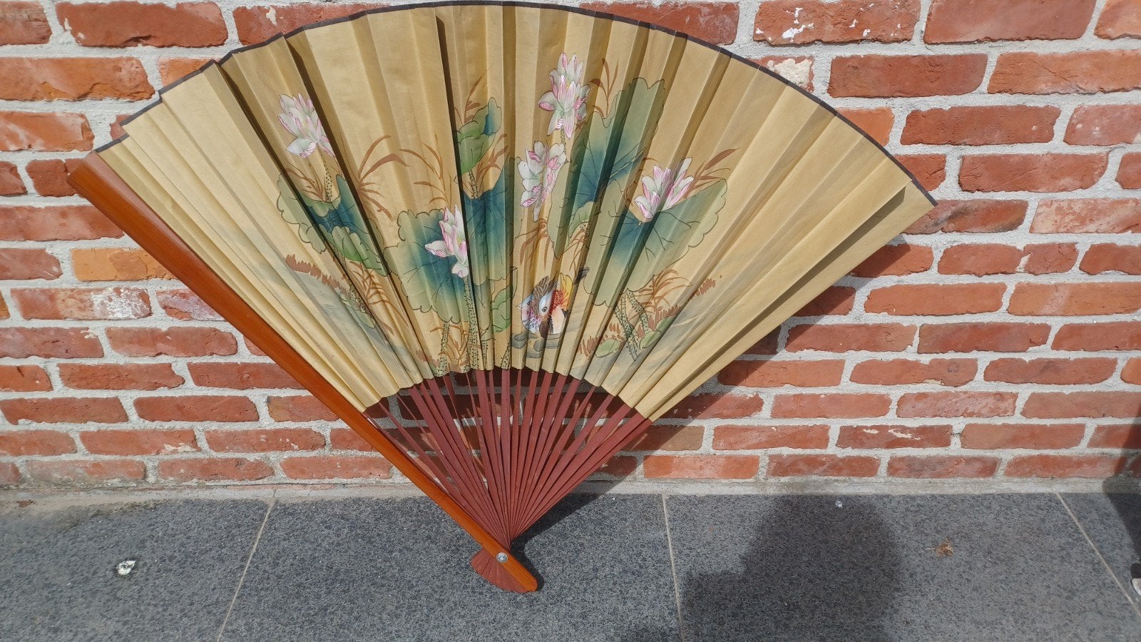 Grote Chinese Wandwaaier – Sfeervolle Oosterse Mu, Ophalen, Beige