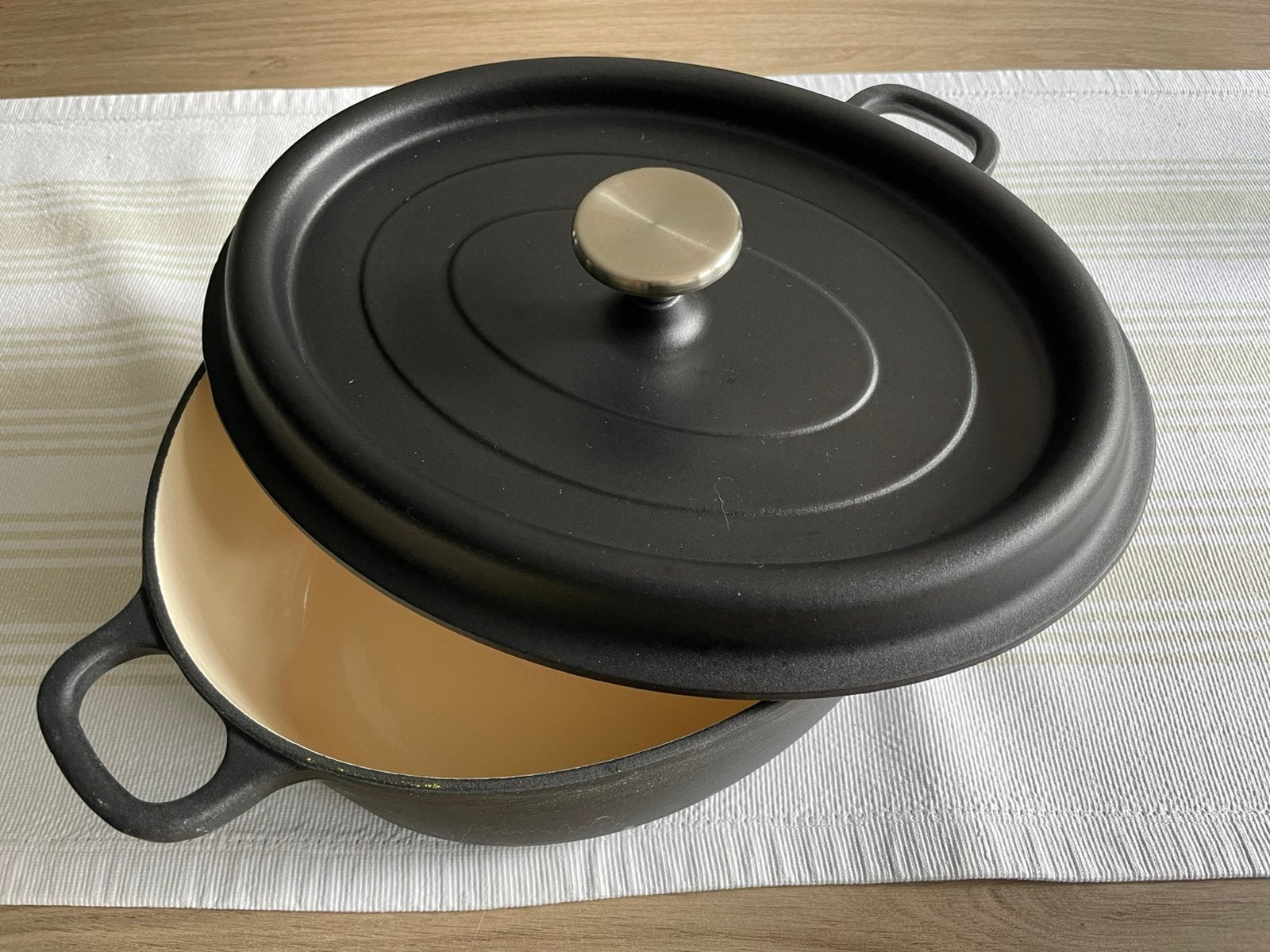 Kookpot Le Creuset Greenpan, ovaal grijs, Huis en Inrichting, Keuken | Potten en Pannen, Ophalen, Gietijzer, Nieuw, GreenPan