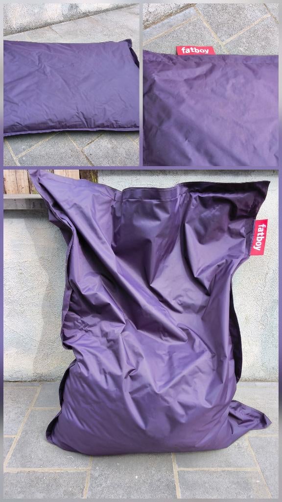 Gros pouf d'extérieur FATBOY Original (135x180 cm), Maison & Meubles, Sièges-poires, Enlèvement, Comme neuf, Violet, Pouf