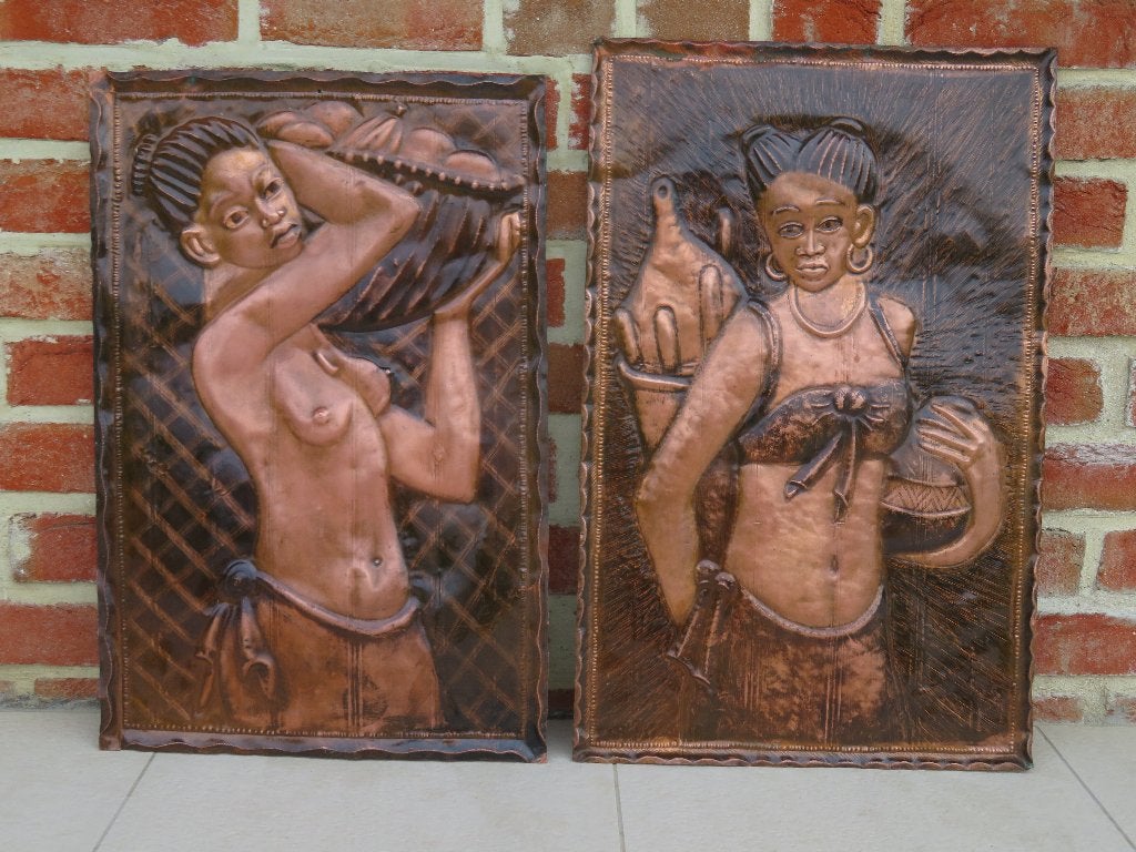 lot de 2 plaques en cuivre rouge, Antiquités & Art, Enlèvement, Cuivre