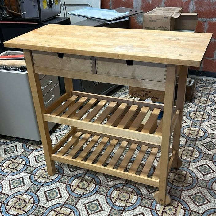Desserte cuisine IKEA FÖRHÖJA en bois massif 100x43cm, 25 à 50 cm, 50 à 100 cm, Enlèvement, Utilisé