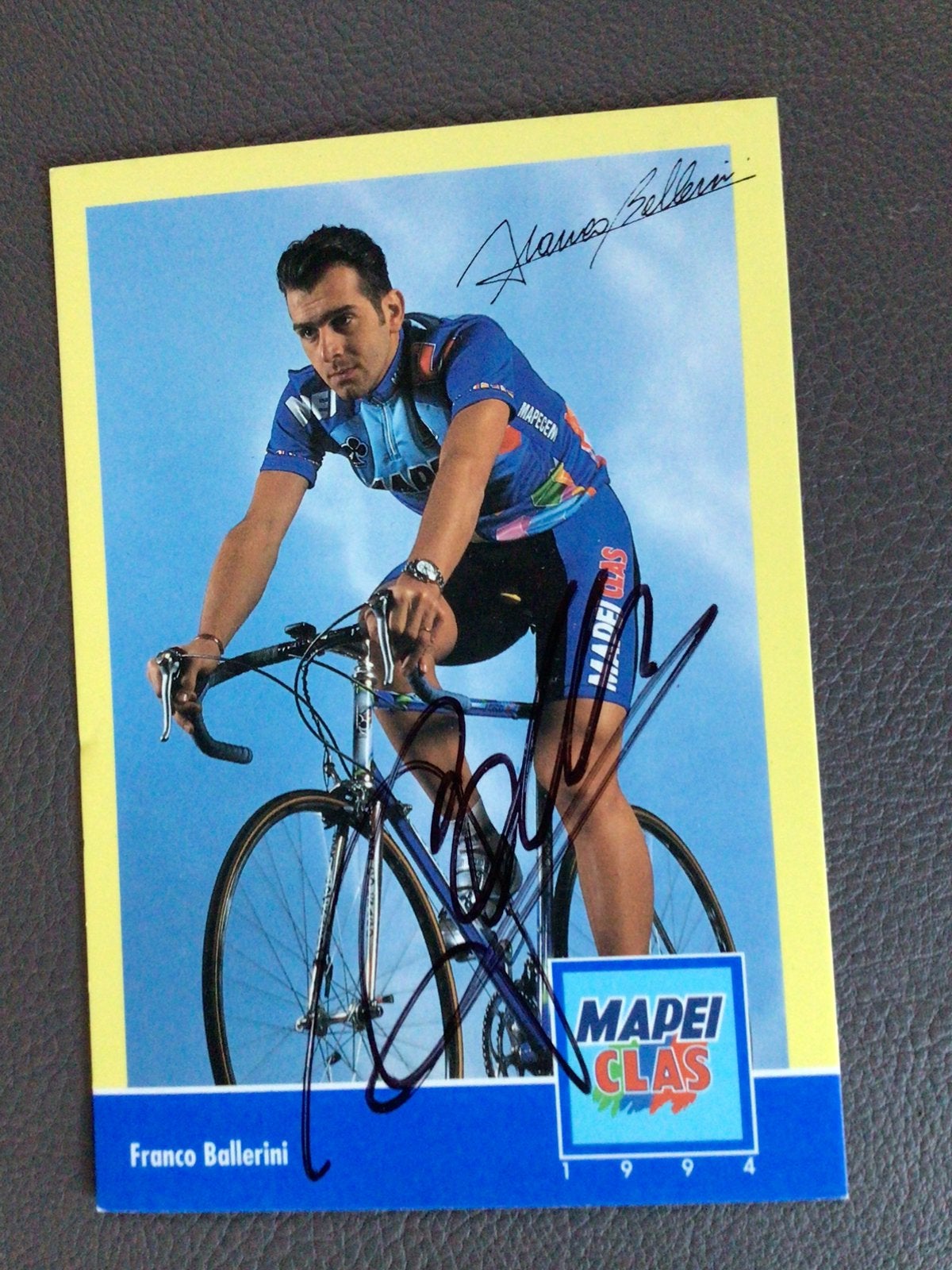Wielerkaart team mapei franco ballerini signe, Enlèvement ou Envoi, Comme neuf