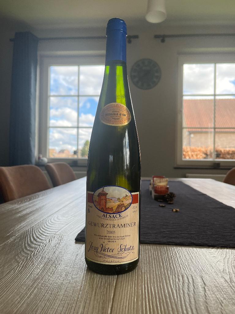 vin Gewurztraminer Jean Victor Schutz 2005, Collections, Neuf, Enlèvement ou Envoi, Pleine, Vin blanc