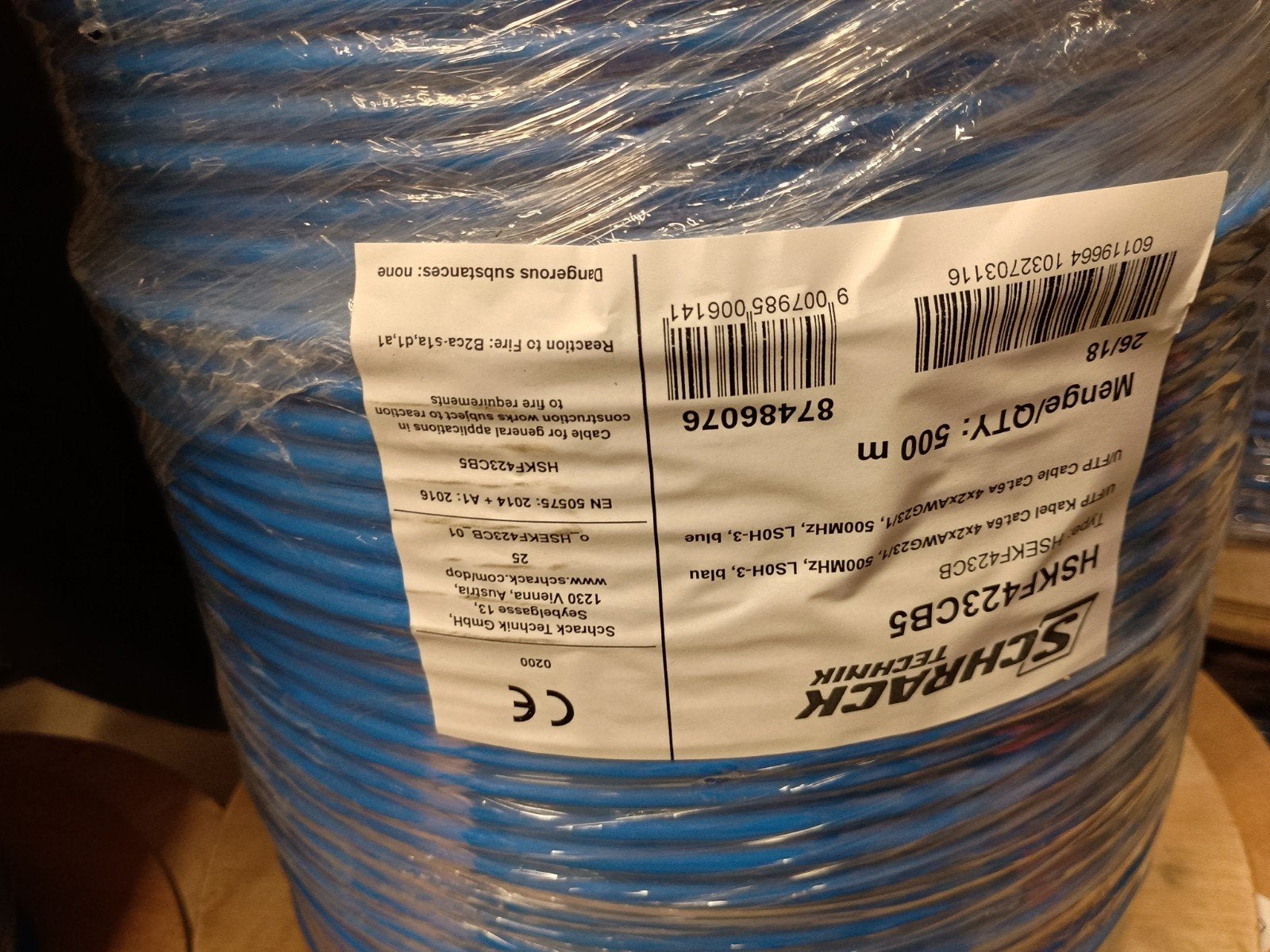Nieuw ongebruikt 500meter Cat 6a UTP Netwerkkabel B2ca Rol, Enlèvement ou Envoi, Neuf