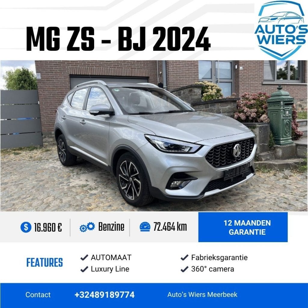 MG ZS 1.0 T-GDi Luxury Automaat, Auto's, MG, Dealer onderhouden, Lane Keeping Assist, ZS, Leder