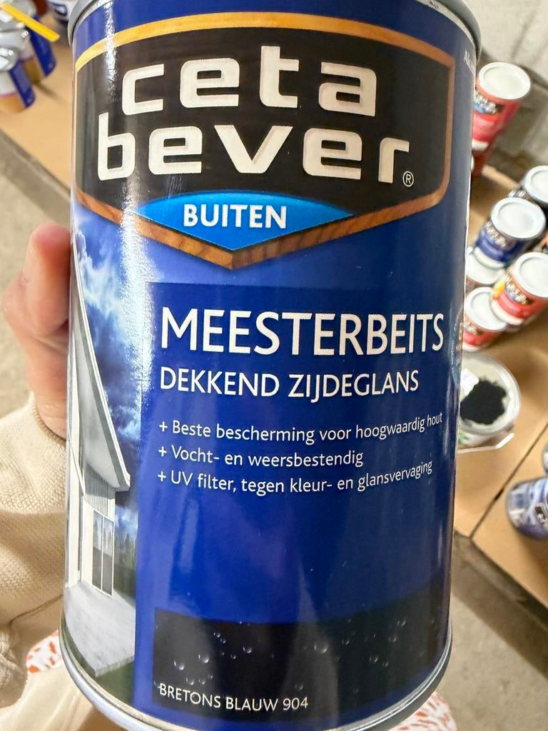 Cetabever dekkende beits Bretons blauw 1,25liter, Enlèvement, Neuf