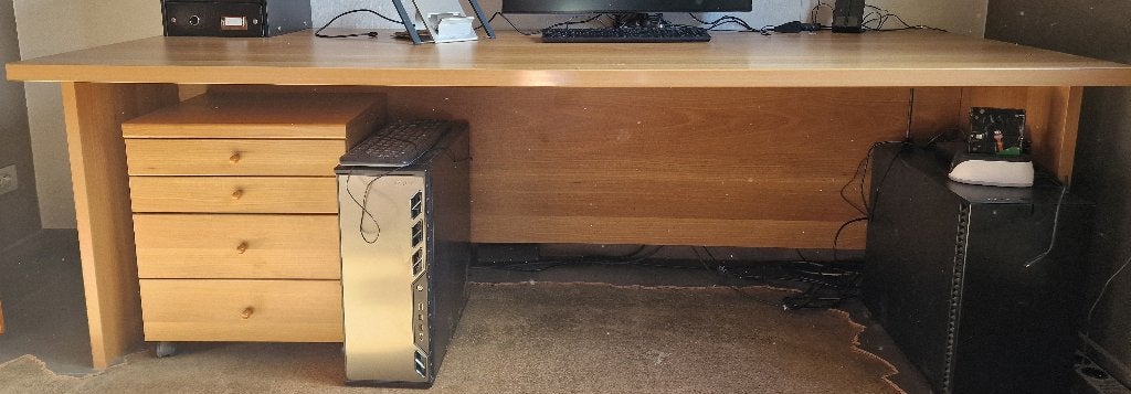 Bureauhoek (bureau + printertafel samen), Ophalen, Demontabel, Zo goed als nieuw, Hoekbureau