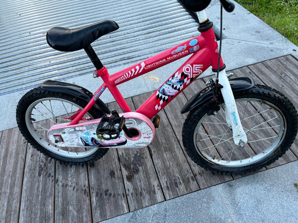 Kinderfiets cars lightning mcquenn 16-inch, Ophalen, Gebruikt, Trommelrem, 16 tot 20 inch