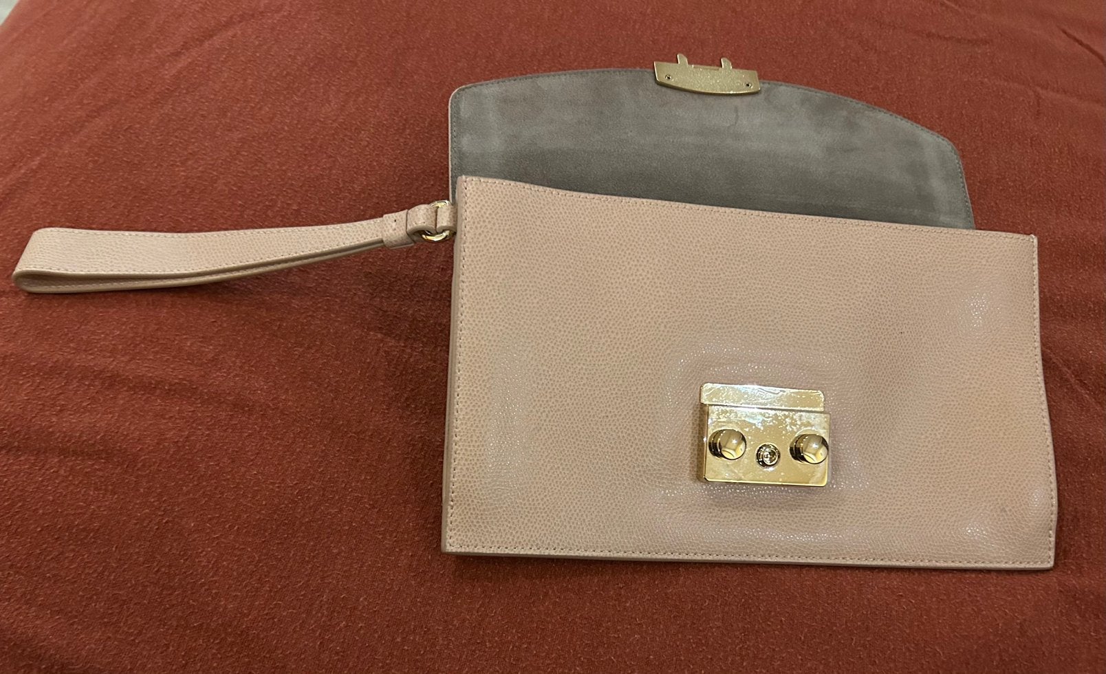 Handtas Furla Clutch Roze, Handtassen en Accessoires, Overige merken, Ophalen of Verzenden, Zo goed als nieuw, Leder