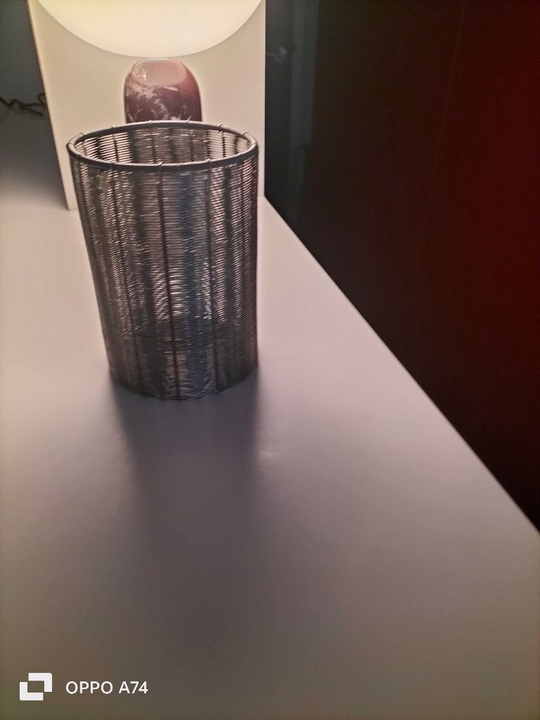 Création en tressage de fil acier inoxydable, Antiek en Kunst, Kunst | Designobjecten, Zilver, 18 cm, Object, Ophalen of Verzenden
