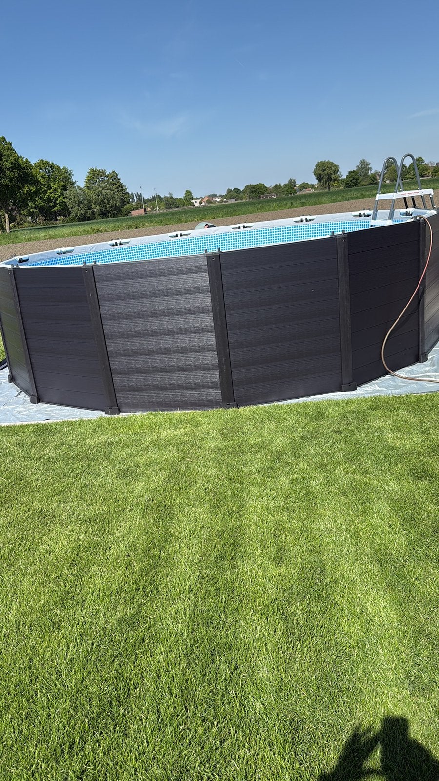 INTEX Frame Pool Graphit 478x124 te koop!, Gebruikt, Rond, 300 cm of meer, Ophalen