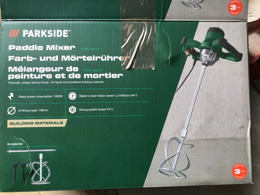 Verf- en betonmixer PARKSIDE PFMR1600, Doe-het-zelf en Bouw, Ophalen of Verzenden
