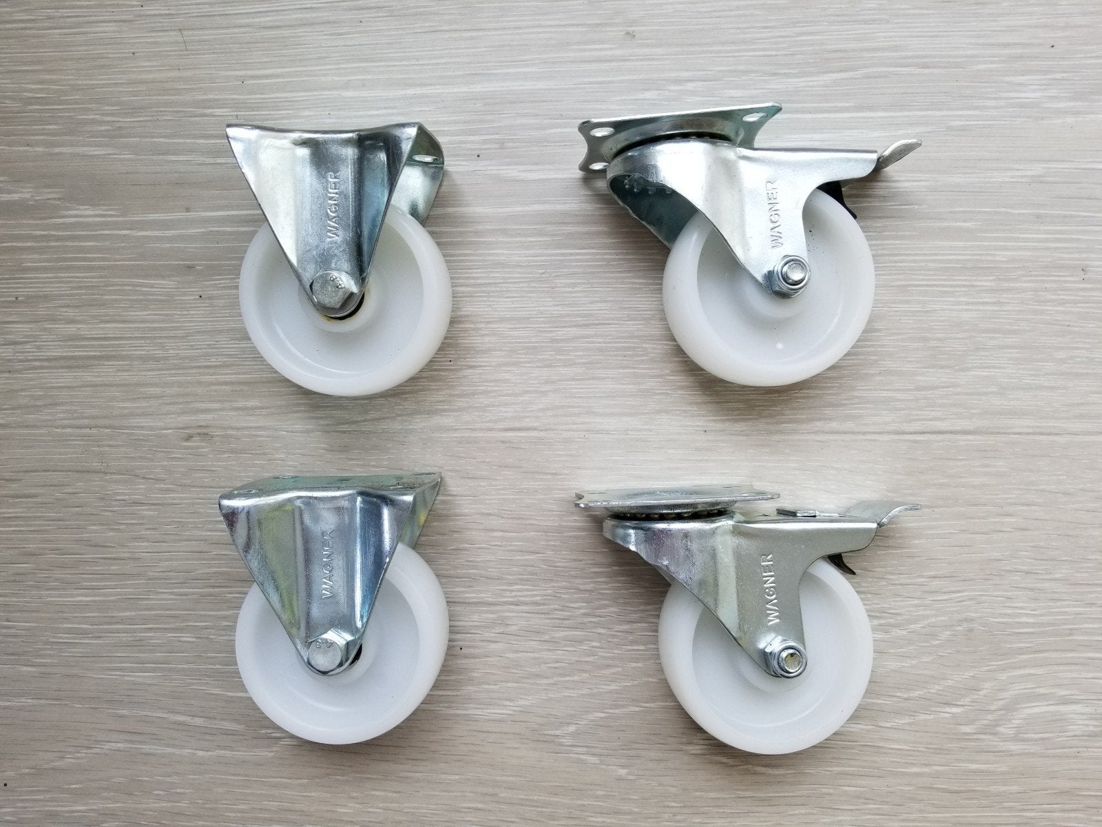 Wielen set HACCP ertalon wagner, Doe-het-zelf en Bouw, Zwenkwielen, Ophalen of Verzenden