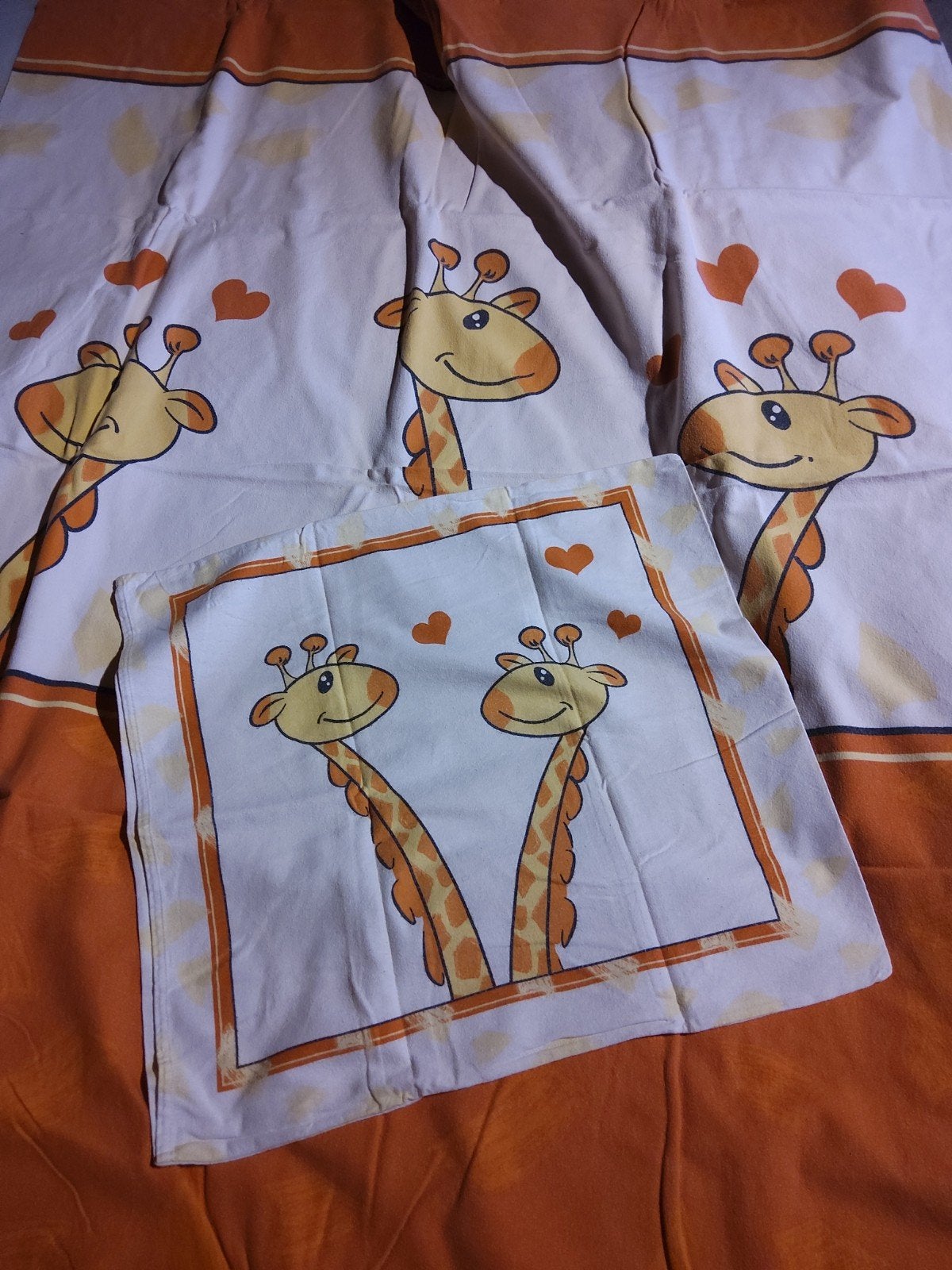 Girafe, housse de couette, 2 pour 16 euros, Enlèvement ou Envoi, Housse de couette, Orange, Une personne