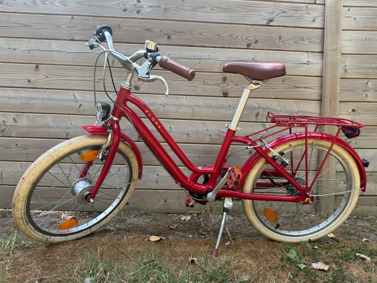 Rode 20”-stadsfiets voor meisjes Elops 900, Vélos & Vélomoteurs, Vitesses, Frein sur jante, Utilisé, 20 pouces