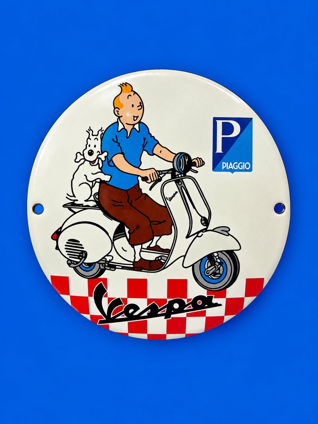 Plaque émaillée tintin, Antiquités & Art, Enlèvement ou Envoi